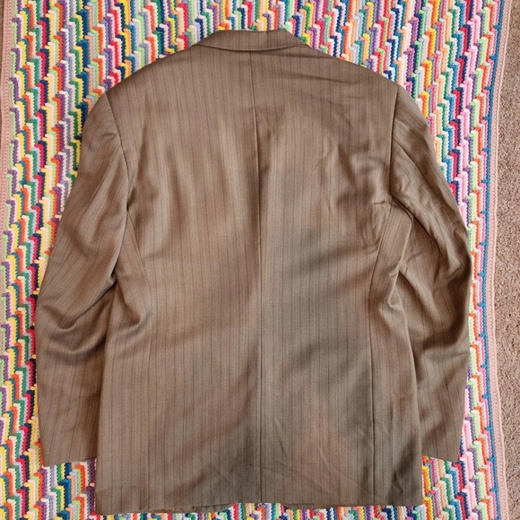 👞 Vintage Men’s Striped Wool Blazer 🎩 - Picture 2 of 5